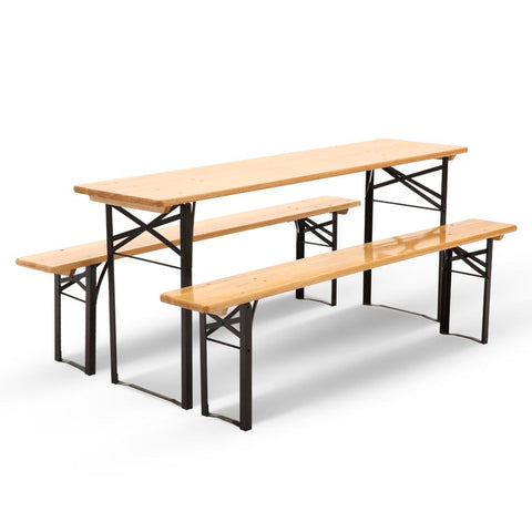 Artiss Wooden Outdoor Foldable Bench + Seat Set