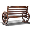 Image of Gardeon 2 Person Wooden Wagon Wheel Bench Seat - Dark Grain