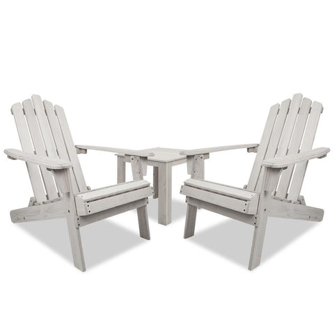 Gardeon 3pc Adirondack Outdoor Beach Chairs + Table Set