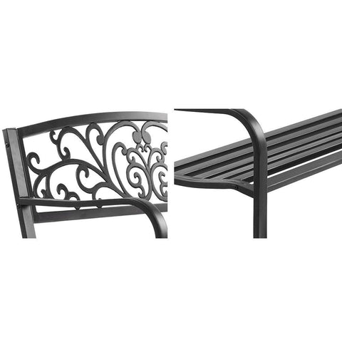 Gardeon Cast Iron Victorian Garden Bench Seat - Black