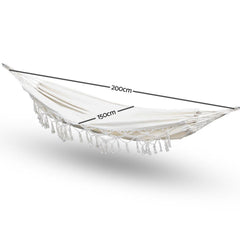 Gardeon Hammock With Hanging Tassels - Cream