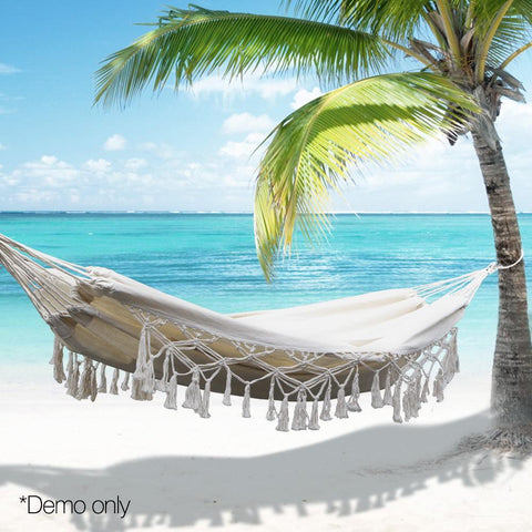 Gardeon Hammock With Hanging Tassels - Cream