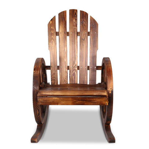 Gardeon Outdoor Wagon Wheel Rocking Chair - Brown