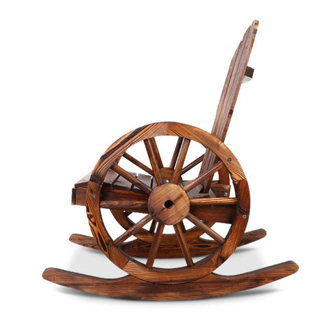 Gardeon Outdoor Wagon Wheel Rocking Chair - Brown