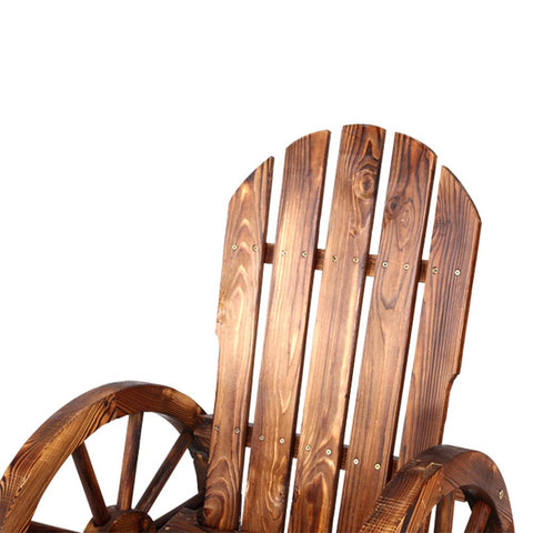 Gardeon Outdoor Wagon Wheel Rocking Chair - Brown