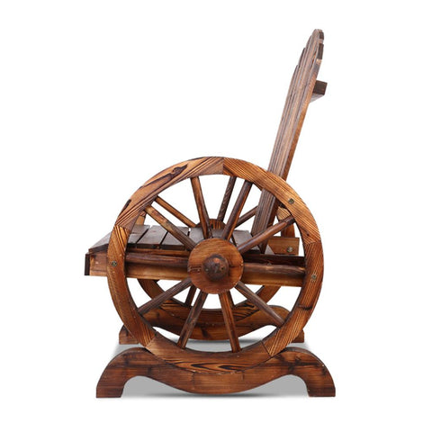 Gardeon Outdoor Wooden Wagon Wheel Chair