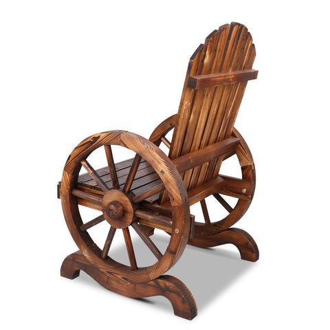 Gardeon Outdoor Wooden Wagon Wheel Chair