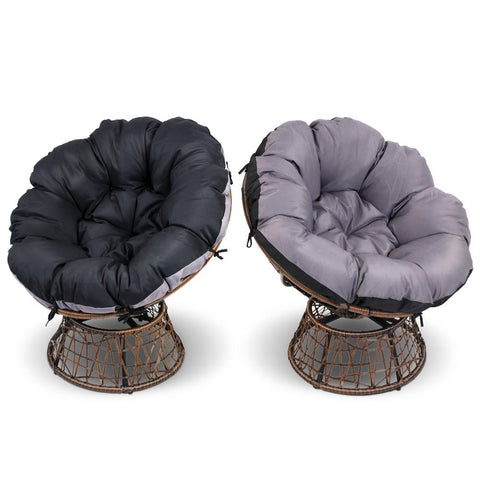 Gardeon Papasan Wicker Chair and Side Table Set