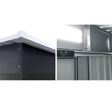 Giantz 1.94 x 1.21m metal Base Garded Shed - Grey