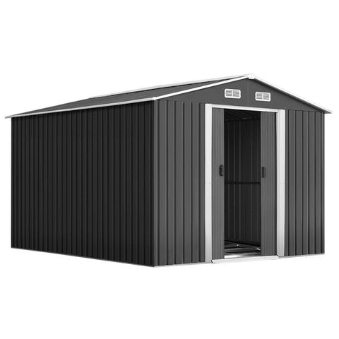 Giantz 2 x 3.89m Metal Garden Shed - Grey