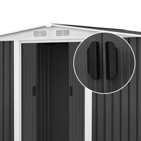 Giantz 2.05 x 2.57m Steel Base Garden Shed - Grey
