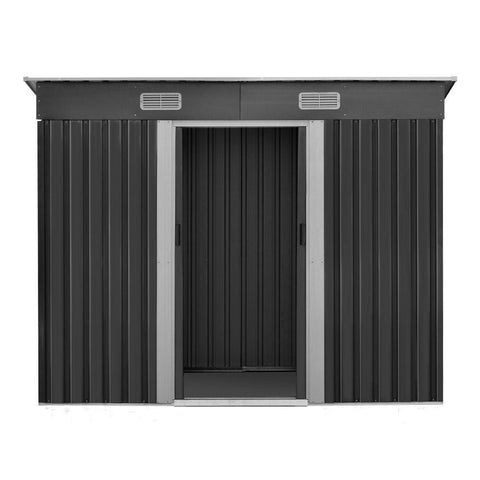 Giantz 2.35 x 1.31m Steel Garden Shed - Grey
