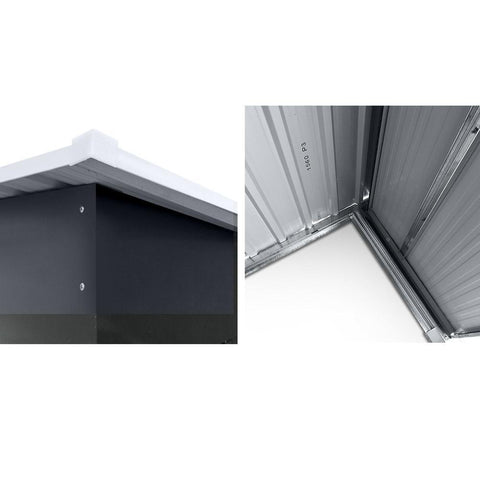 Giantz 2.35 x 1.31m Steel Garden Shed - Grey