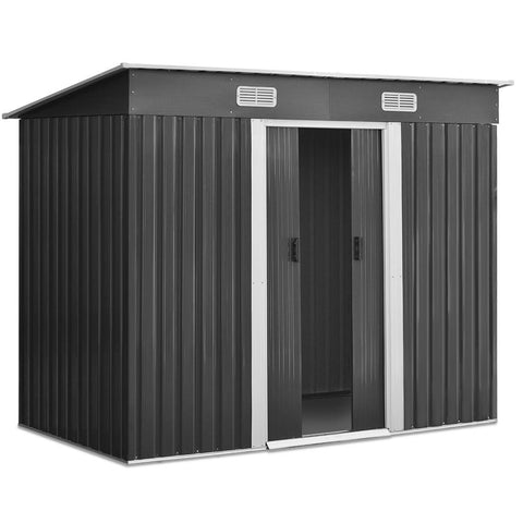 Giantz 2.35 x 1.31m Steel Garden Shed - Grey