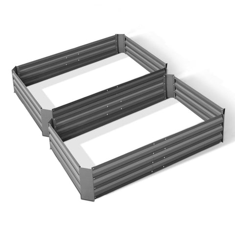 Green Fingers 120 x 90cm Raised Garden Bed Set of 2 - Grey