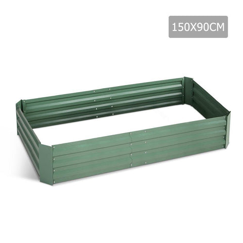 Green Fingers 150 x 90cm Galvanised Steel Garden Bed - Green