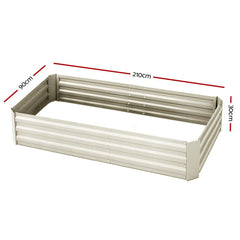 Green Fingers 210cm x 90cm Raised Garden Bed Set of 2 - Cream
