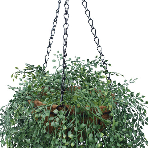 Hanging Basket With Artificial String Of Pearls - UV Stabilised 110cm