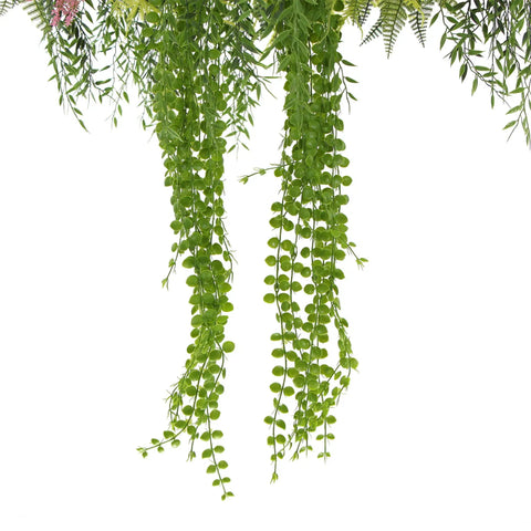 Hanging Gold Disc With Artificial UV Stabilised Foliage 40cm