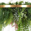 Image of Hanging Gold Disc With Artificial UV Stabilised Foliage 60cm