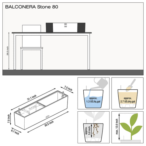 Lechuza Balconera Stone 80