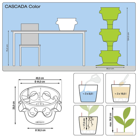 Lechuza Cascada Self Watering 1.2m Triple Grow Tower