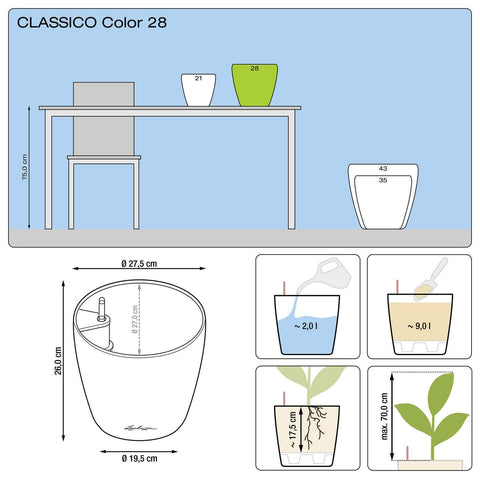 Lechuza Classico Colour 28 Self Watering Pot - 28cm