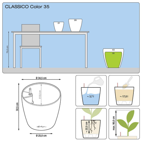 Lechuza Classico Colour 35cm Self Watering Pot - 35cm