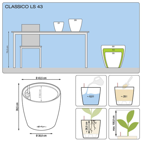 Lechuza Classico LS 43 Self Watering Pot - 43cm