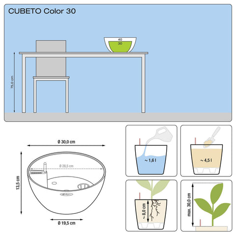 Lechuza Cubeto 30 Self Watering Pot - 30cm