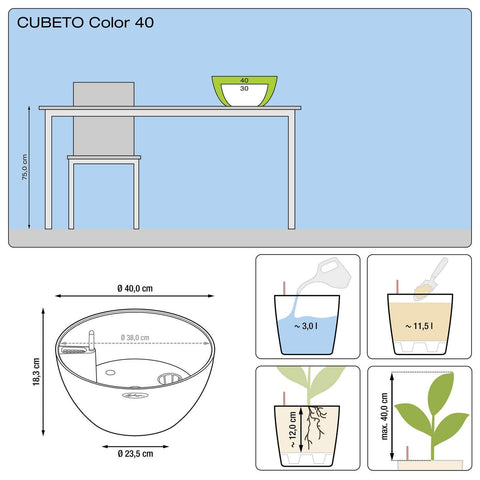 Lechuza Cubeto 40 Self Watering Pot - 40cm