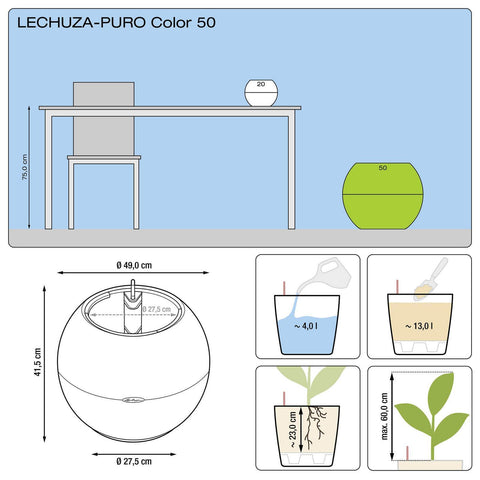 Lechuza Puro 50 Self Watering Pot - 50cm