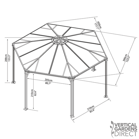 Palram Monaco Hexagonal Garden Gazebo